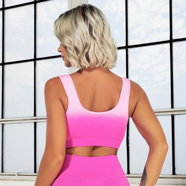 Sutiã do esporte da aptidão da cor do inclinação das mulheres do sutiã de Custom Logo Padded Seamless Yoga Sports do fabricante da fábrica do Oem