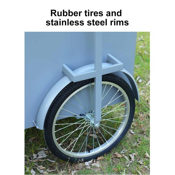 Portable snack food hand push Cart Street vendor Food Delivery Bike with Display Freezer