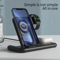 Nouveau venu 2022 3 transparents dans 1 dock de remplissage 3 pliables dans 1 chargeur sans fil pour Apple