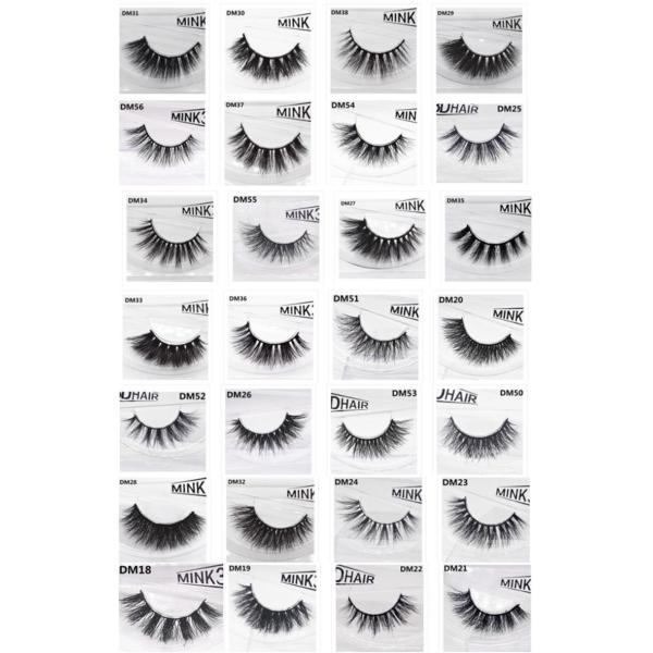 Professional Natural Fake Eyelashes , 3D Mink False Eyelashes For Dairly Makeup