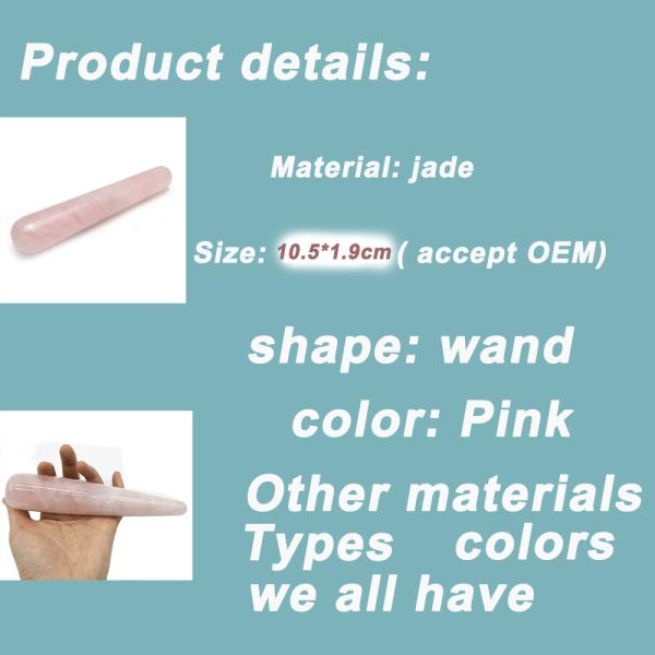 Rose Quartz Dildo Massage Wand Sexual Massage Wand Women Yoni Wand
