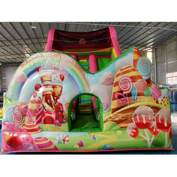 Parque de diversiones toboganes inflables secos Casa de dulces toboganes inflables Castillo para niños