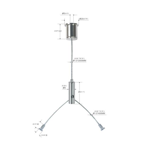 Fork Shape Flower Pot Hanging Kit With Brass And 304 Stainless Steel Eyelet