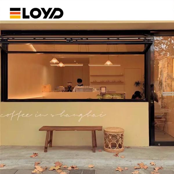 Frameless Aluminum Folding Window with Double Glazed Glass