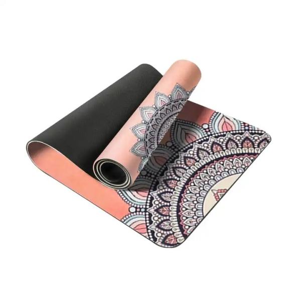 Personalized Custom Print Foldable Travel Suede Yoga Mat Eco Friendly Fitness Pilates Natural Rubber Yoga Mat With Logo