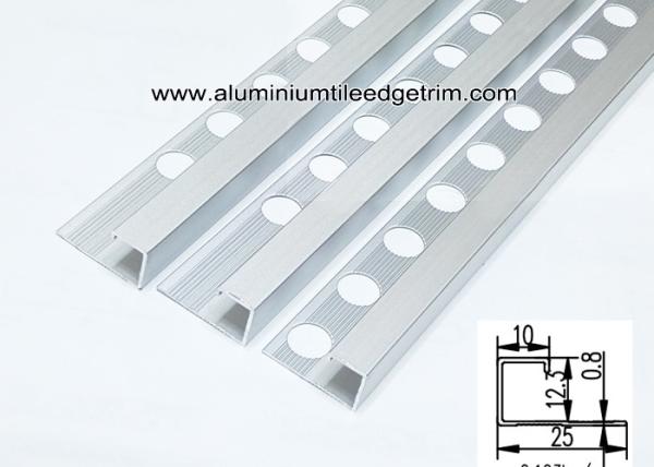 12mm Metal Box Edge Tile Corner Trim With Satin Matt Silver For Countertop