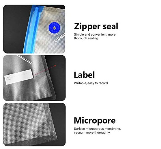 Food Grade Sous Vide Vacuum Zipper Bag For Kitchen General Packaging