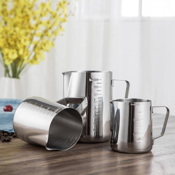 Simple  Stainless Steel Milk Frothing Jug Garland Cup With Measurement