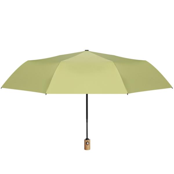 Wood Handle Three-fold Umbrella for Women Auto Open/Close Three-fold Design Style