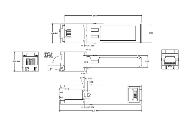 Совместимый с 1000BASE-T HPE ProCurve HP RJ45 SFP 100 м для J8177B
