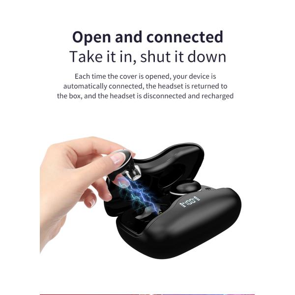 Wireless Connection Waterproof Noise Cancelling BT Streaming Stereo Headphone Earphone with 300 mah Charging Case Battery