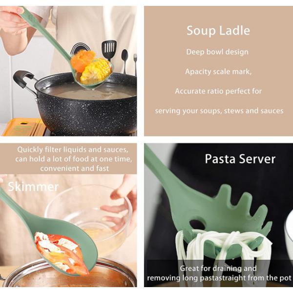 Kitchen cooking utensils set-11 pieces of non-stick silicone cooking