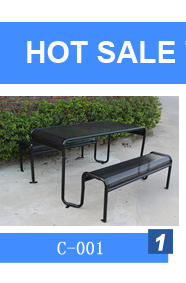 Непроницаемый металлический пикник стол с скамейками Противоржавеющая прочная устойчивая к погодным условиям