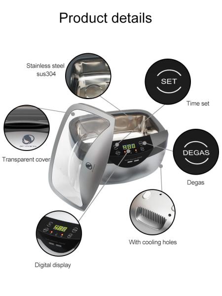 Powerful Effectively Benchtop Ultrasonic Cleaner 2.5L Capacity SUS304 Tank