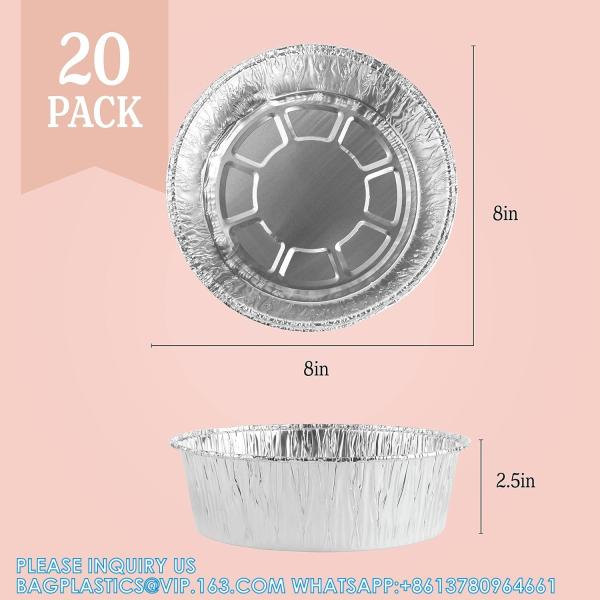 10'' Inch Round Tin Foil Pans Disposable Aluminum, Extra Deep Freezer & Oven Safe - For Baking, Cooking, Storage