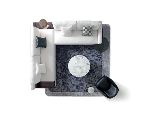 Elegança moderna: Sofá de tecido em forma de L de alto padrão para hotel, escritório, villa de luxo
