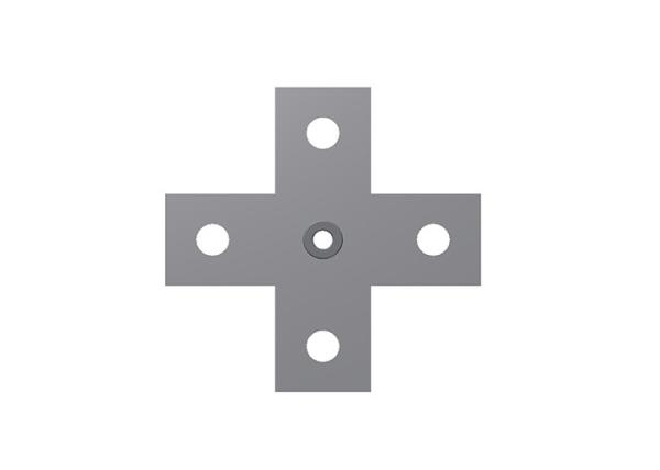 Flat Plate Fitting Cross With M10 Nut