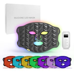 Máscara facial de terapia de luz LED de silicone para promover o metabolismo