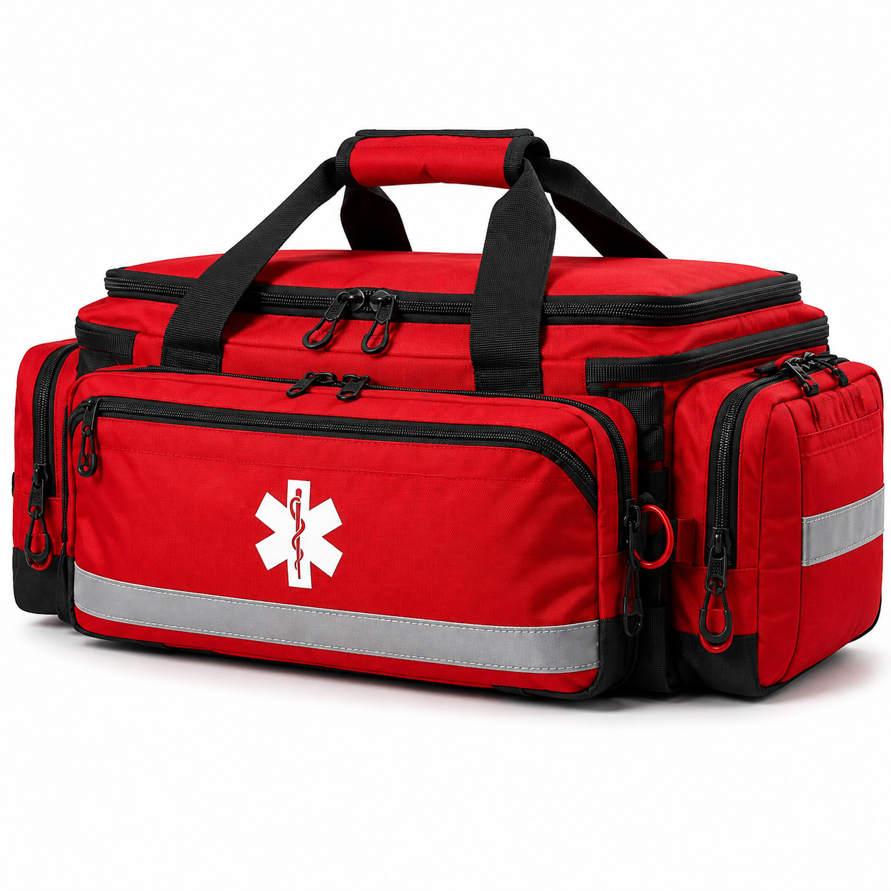 Professional Emergency Medical Bag with Multi-Compartment Storage, Reflective Strip & Shoulder Carry for Emergency, EMS, Travel and Outdoor Use