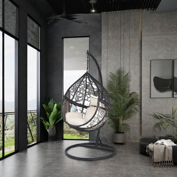 Outdoor Furniture Versatile and Comfortable Swing Chair Hammock with Steel Frame