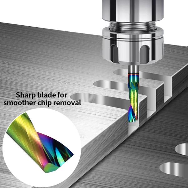 Solide Carbide Aluminium Processing Milling Cutter Working Tools  Single Flute CNC Spiral Groove Bit
