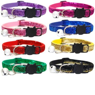 Veludo de Cat Pet Training Collars Soft da curvatura da segurança com Bell