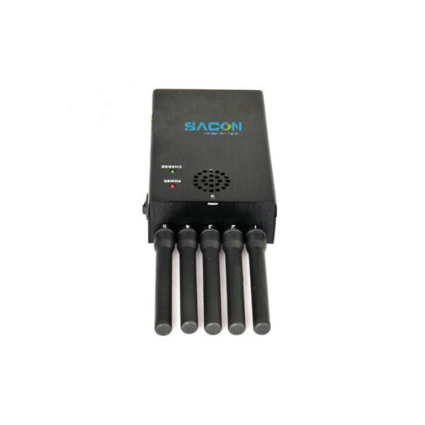 Portable Signal Jammer with 5 Antennas, 2.5W Output Power, and Built-in Lithium Battery for Effective Signal Blocking