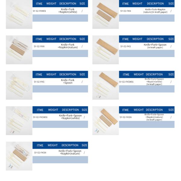 Biodegradable Plastic PSM Disposable Cutlery for Fast Food Takeaway