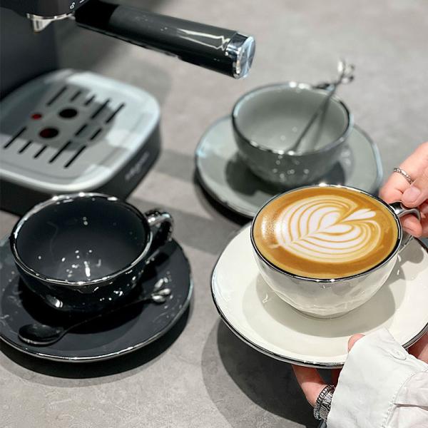 Легкая роскошная кофейная чашка керамическая электропластированная серебряная краска изысканный чайный кофейный набор