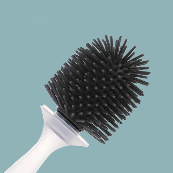 Bathroom Oem Toilet Bowl Cleaning Brush Silicone Plastic Holder Head Soft Tpr