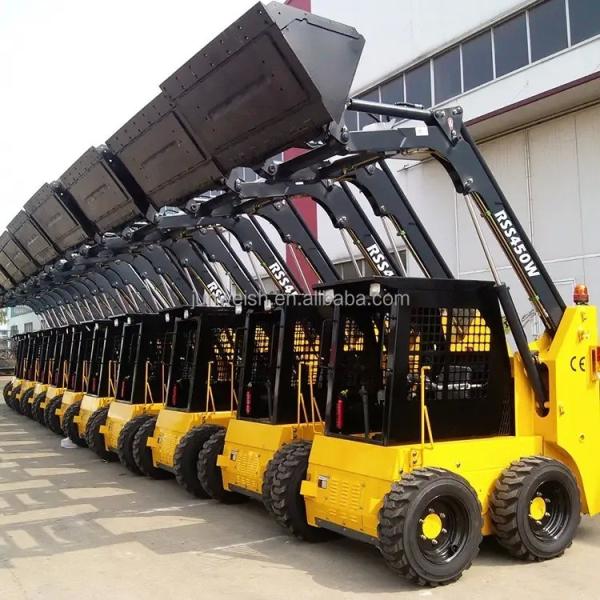 75 KW Hydrostatic Four-wheel Skid Steer Loader with Trencher/Concrete Mixer/Pallet Fork