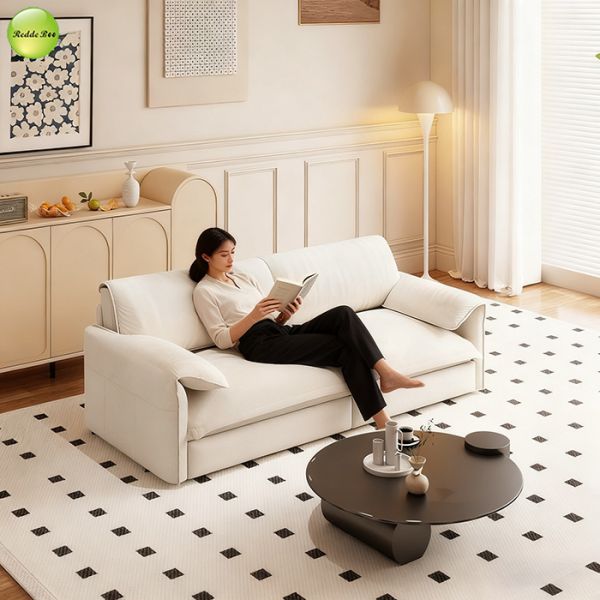 Modern Velvet Foldable Sofa Bed with 3-in-1 Convertible Design and Queen-size Sleeper Function