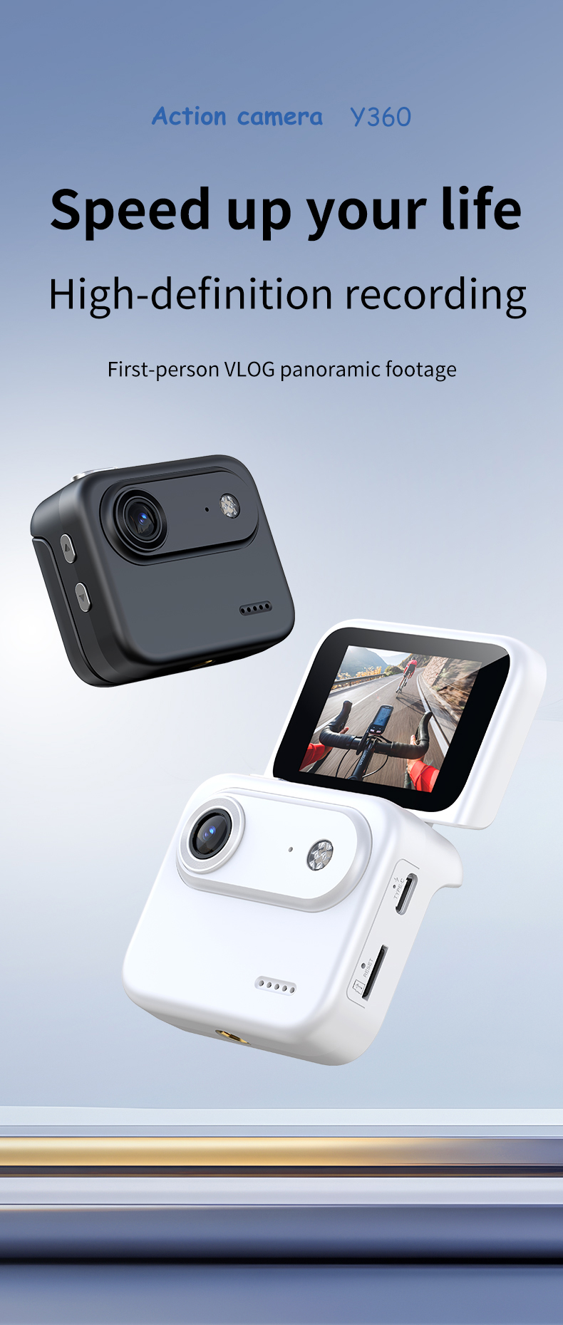 Hot Selling 1080P Vlog Action Camera Dual Screen 120 Wide Angle 128G Built-in Memory for Outdoor Diving Exclusive to USA