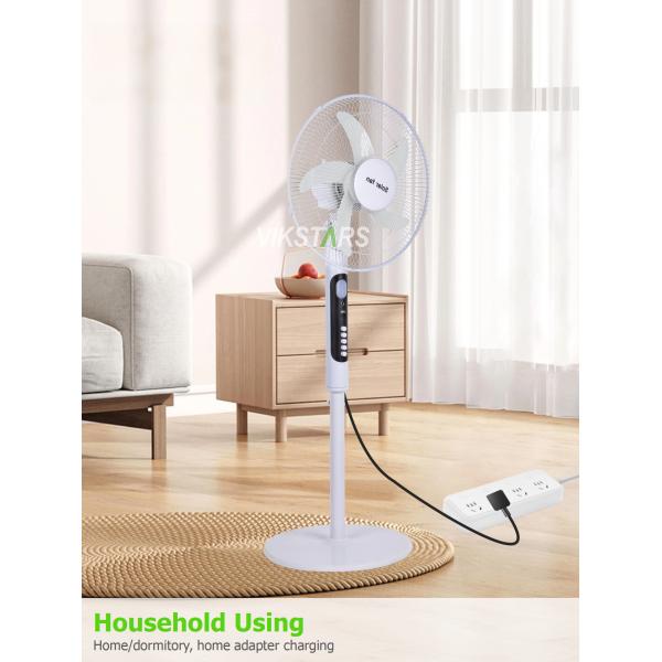 Ventilador de pie solar de 16 pulgadas con luz, ahorro de energía para acampada al aire libre y pesca