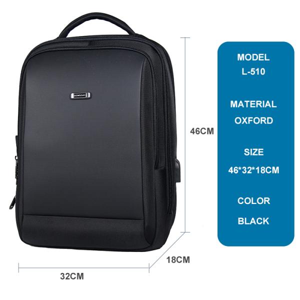 18inch Business Laptop Backpack USB Men Outdoor Waterproof Laptop Rucksack