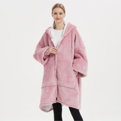 Zipper Closure Womens Hooded Pajamas Oversized Hoodie Pajamas Ultra Comfortable