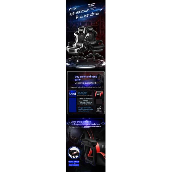 Fabric Padded Seat Gaming Chair with Height Adjustment Lumbar Support and Swivel Seat