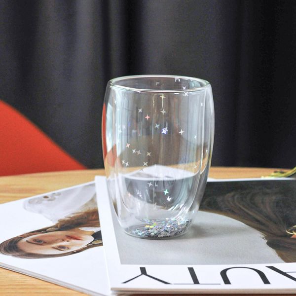 OEM Colorful Creative Double Wall Glass Mug High Borosilicate Glass Cup Home Use