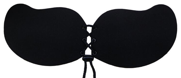 F004 Women strapless mango shape push up stick on drawstring bra