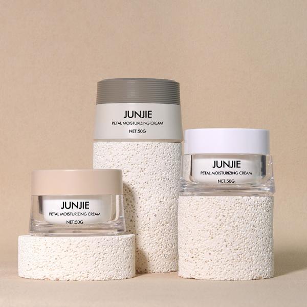 Matériau de collier acrylique 50gm Coloris de blé plastique ensemble cosmétique Bouteilles de crème pour solution d'emballage de bouteille cosmétique