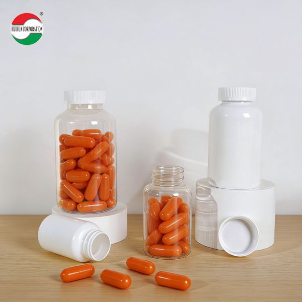 Customized Color Food Grade Round Shape HDPE Plastic Bottle with Soft-touch for Solid Medicine Capsule Gummy Supplement Bottles