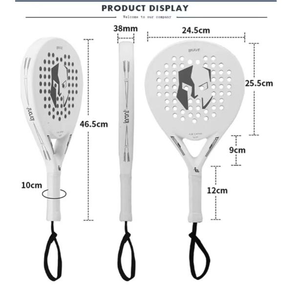 Beach Tennis Racket  Carbon and Glass Tennis Paddle Racquets Lightweight