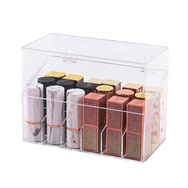 Clear Countertop Makeup Organizer Tiered Storage System For Lipstick Nail Polish Cosmetics Storage Box