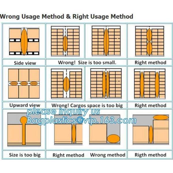 Air pillow dunnage bag for container, container pillow gap air dunnage inflatable bag for transportation, bagplastics
