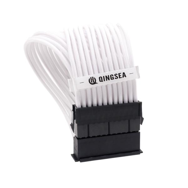 24pin 90 degree  Computer Braided Sleeved 24-Pin ATX Extension cords  Male to Female PC Set Power Supply Extension Cable