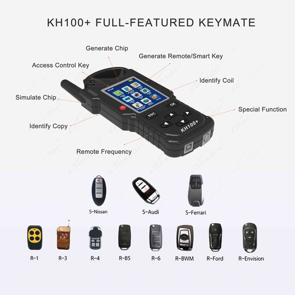 Handheld Car Key Programmer Lonsdor KH100+ Remote Smart Key Programmer