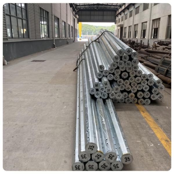 Hot Dip Galvanized Q355 Electrical Power Pole for 10-220KV Transmission Lines with 3.0mm-4.0mm Wall Thickness
