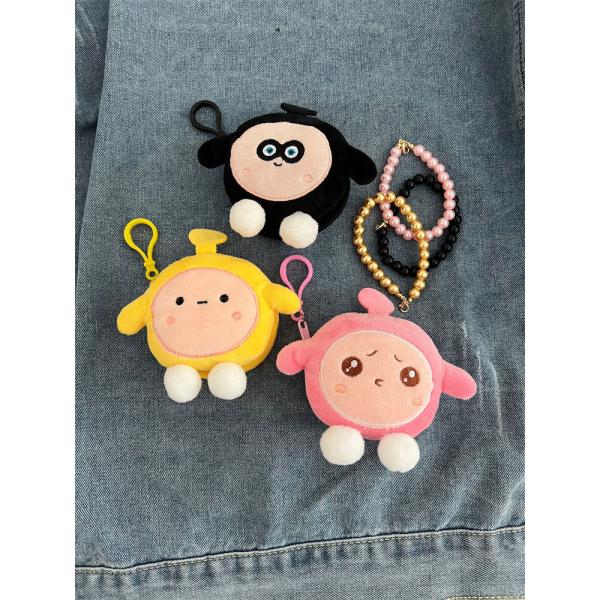 EGG PARTY ROUND PLUSH COIN PURSE SCHOOLBAG PENDANT EARPHONE STORAGE BAG COIN POUCH