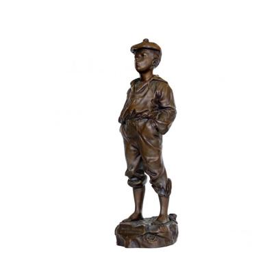 Classical Bronze Children Antique Cast Iron Statues Crafts For Home Decoration