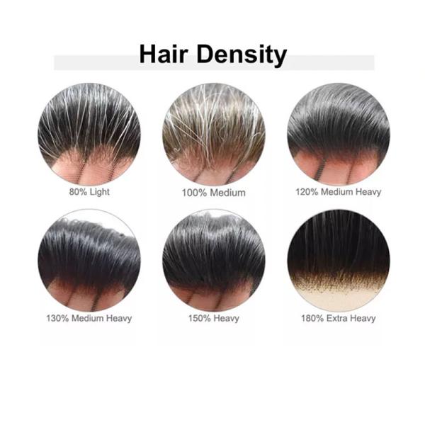 Swiss Lace Injected Toupee for Men 100% Human Hair Replacement System 24mm Texture